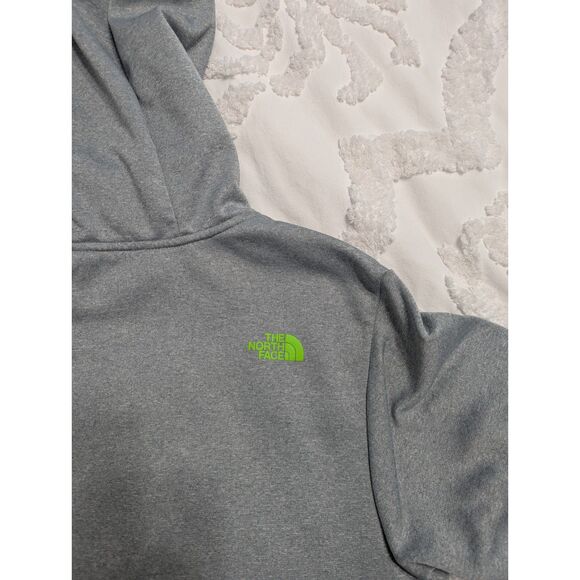 🟢 North Face Men’s Half Dome Hoodie Gray w/ Green Logo Size S – Pullover Fleece - Picture 4 of 7